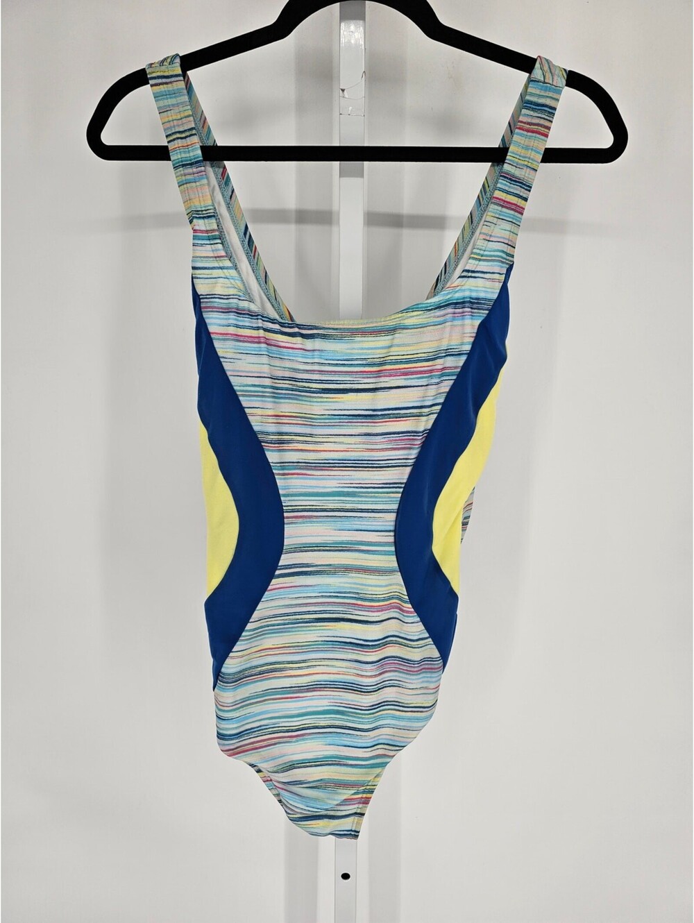 Lands End womens Sz 10P Petite One Piece Swimsuit Striped Colorful